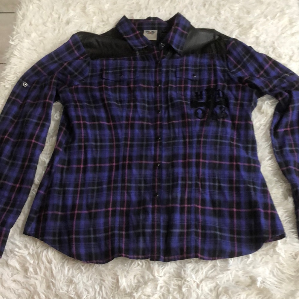 Womens Harley Davidson pearl snap blouse